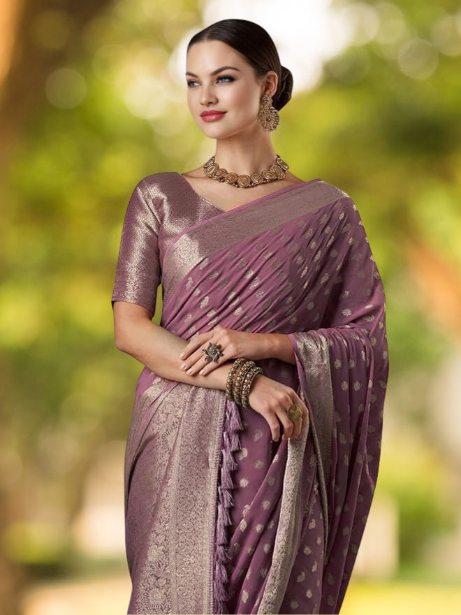 Kuthampully Striped Kasavu Saree